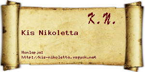 Kis Nikoletta névjegykártya
