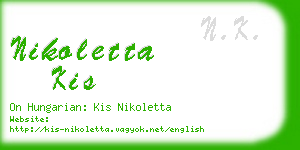 nikoletta kis business card